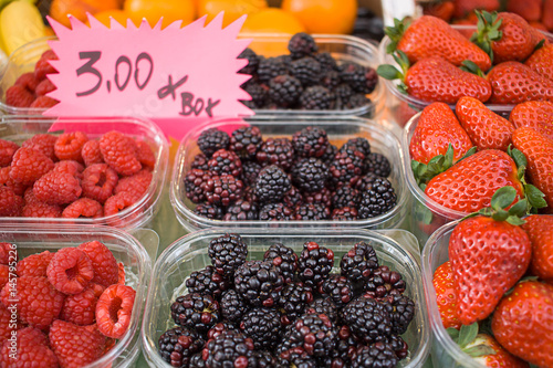 Berries in the fruit market