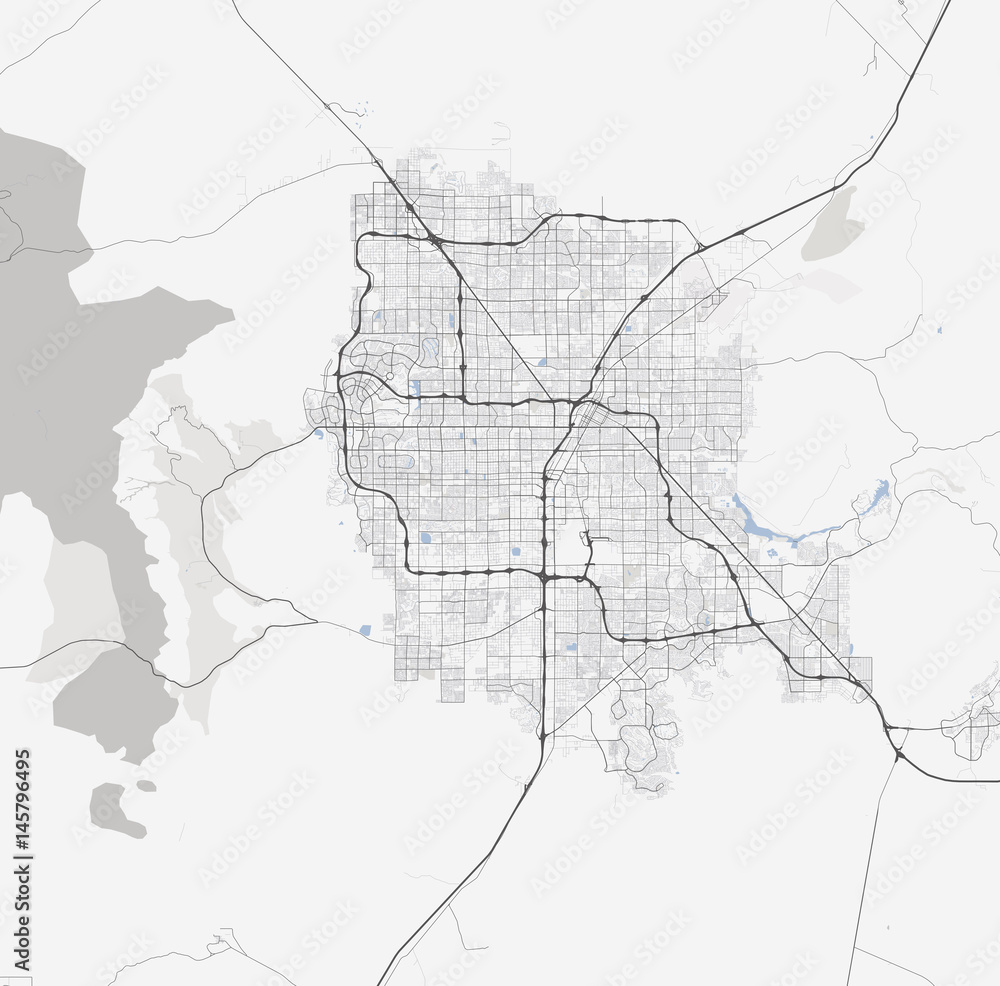 Obraz premium Map Las Vegas. Nevada Roads