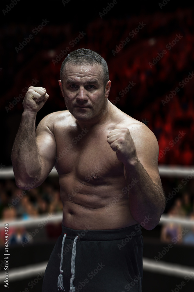 professional kickboxer in the training ring professional kickboxer in the training ring