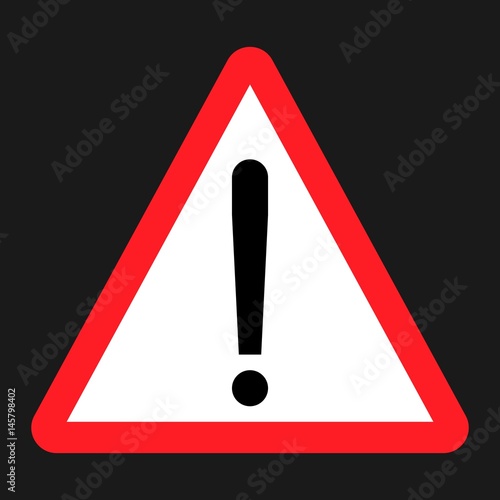 Warning hazard sign flat icon, Traffic and road sign, vector graphics, a solid pattern on a black background, eps 10