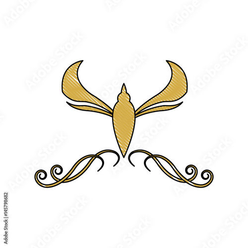 golden crest decoration elegant vignette image vector illustration