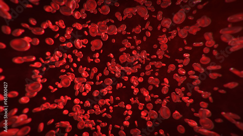 3d abstract red blood cells illustration, scientific or medical or microbiological background
