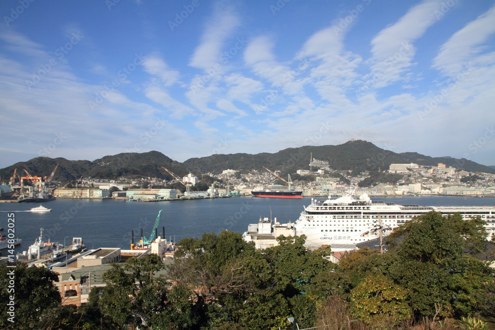 Obraz premium Nagasaki bay in Nagasaki, Japan