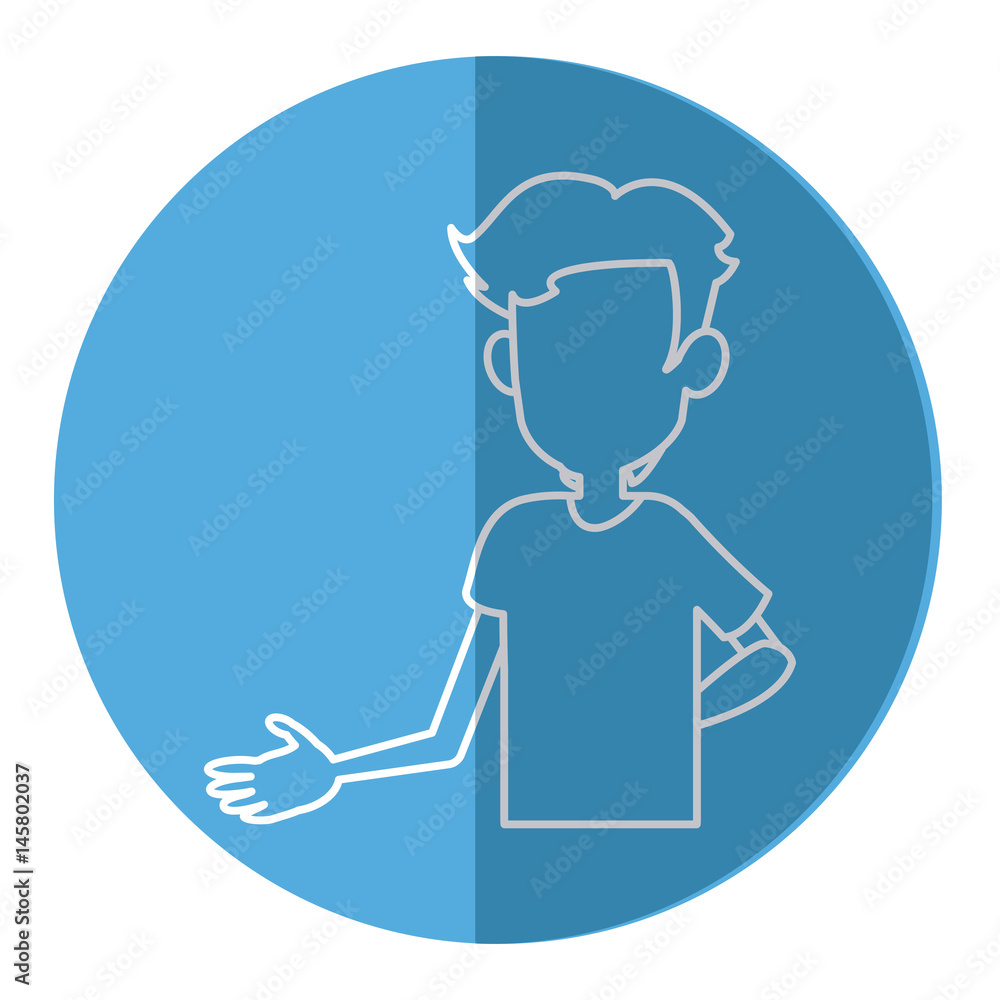 cartoon boy young character line vector illustration cartoon boy young character line vector illustration