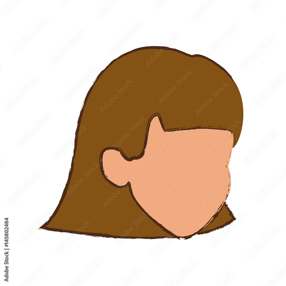 cartoon face woman girl female line image vector illustration cartoon face woman girl female line image vector illustration