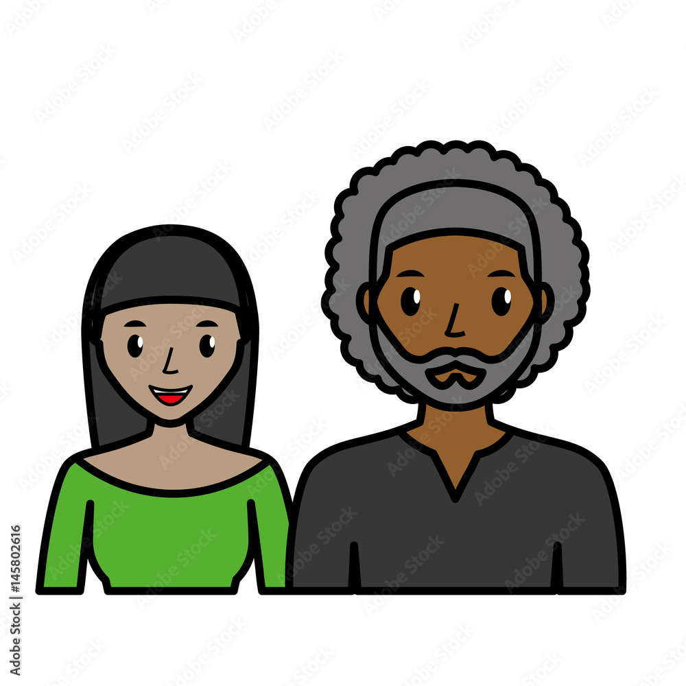 happy couple cartoon icon over white background. colorful design. vector illustration happy couple cartoon icon over white background. colorful design. vector illustration