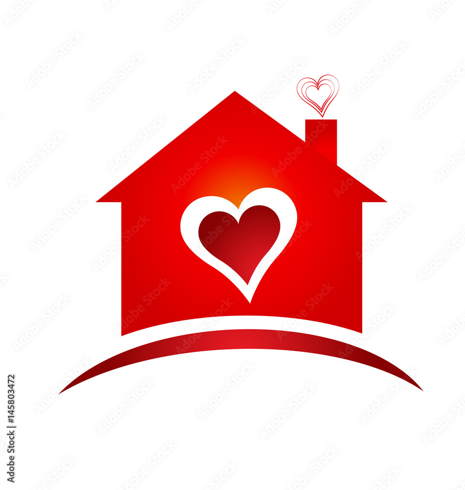 Vector House of heart logo creative design Stock Vector Adobe Stock