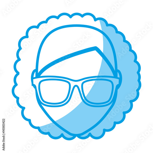 hipster woman with glasses icon over white background. vector illustration