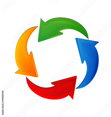 Vector - Arrows recycling colorful logo