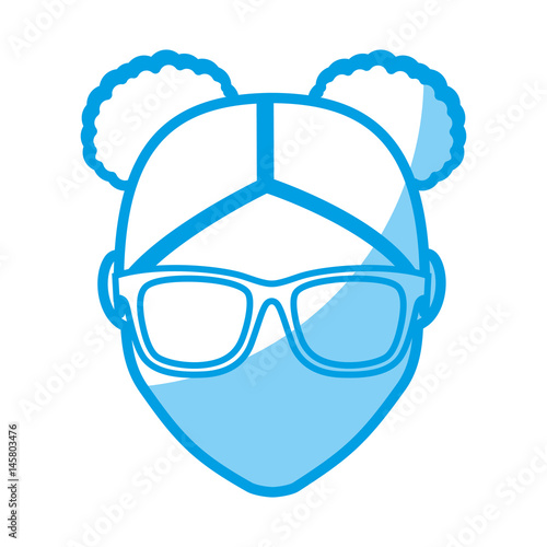 hipster woman with glasses icon over white background. vector illustration