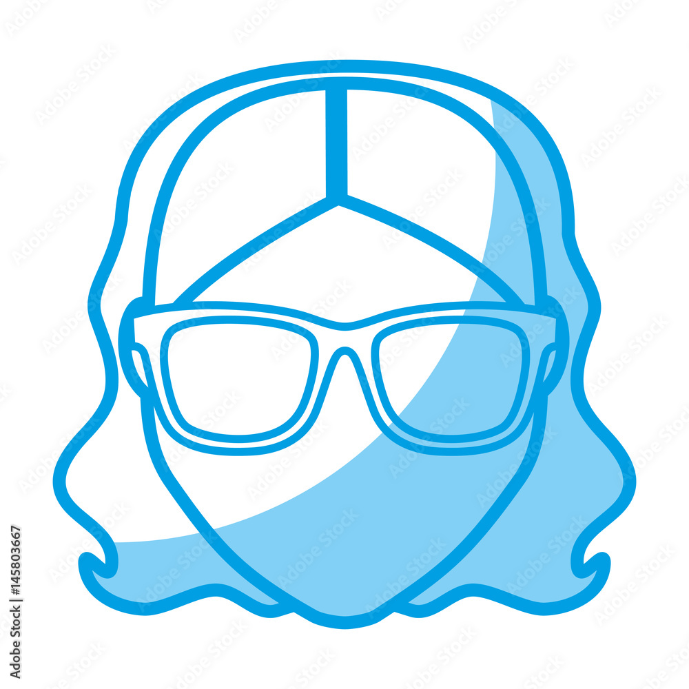 hipster woman with glasses icon over white background. vector illustration hipster woman with glasses icon over white background. vector illustration