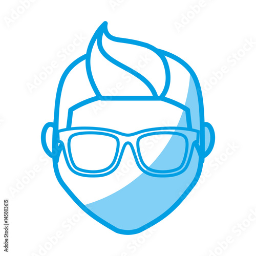 hipster man with glasses icon over white background. vector illustration