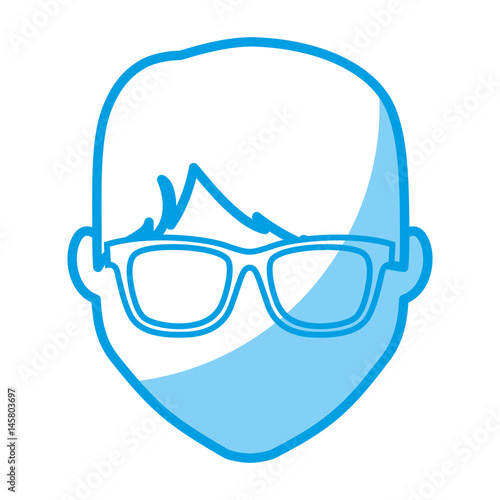 hipster man icon over white background. vector illustration
