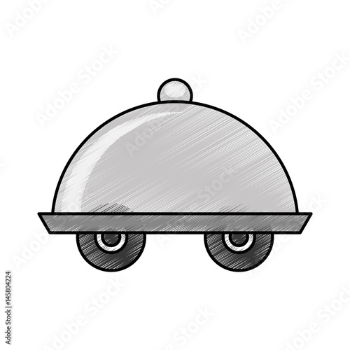 tray server with wheels isolated icon vector illustration design