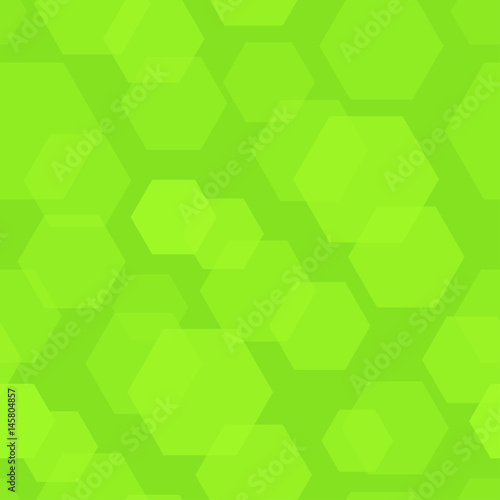 Abstract Background with Green Hexagon