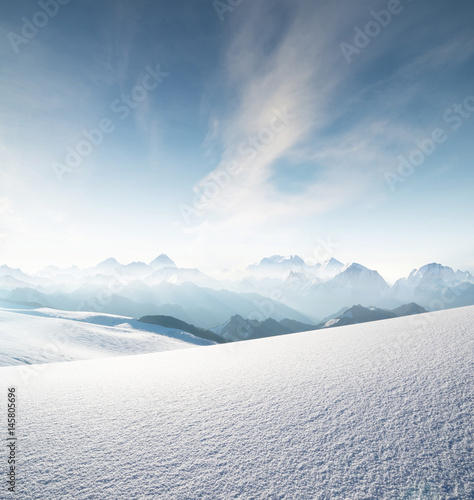 High mountain range in morning time. Beautiful natural landscape © biletskiyevgeniy.com