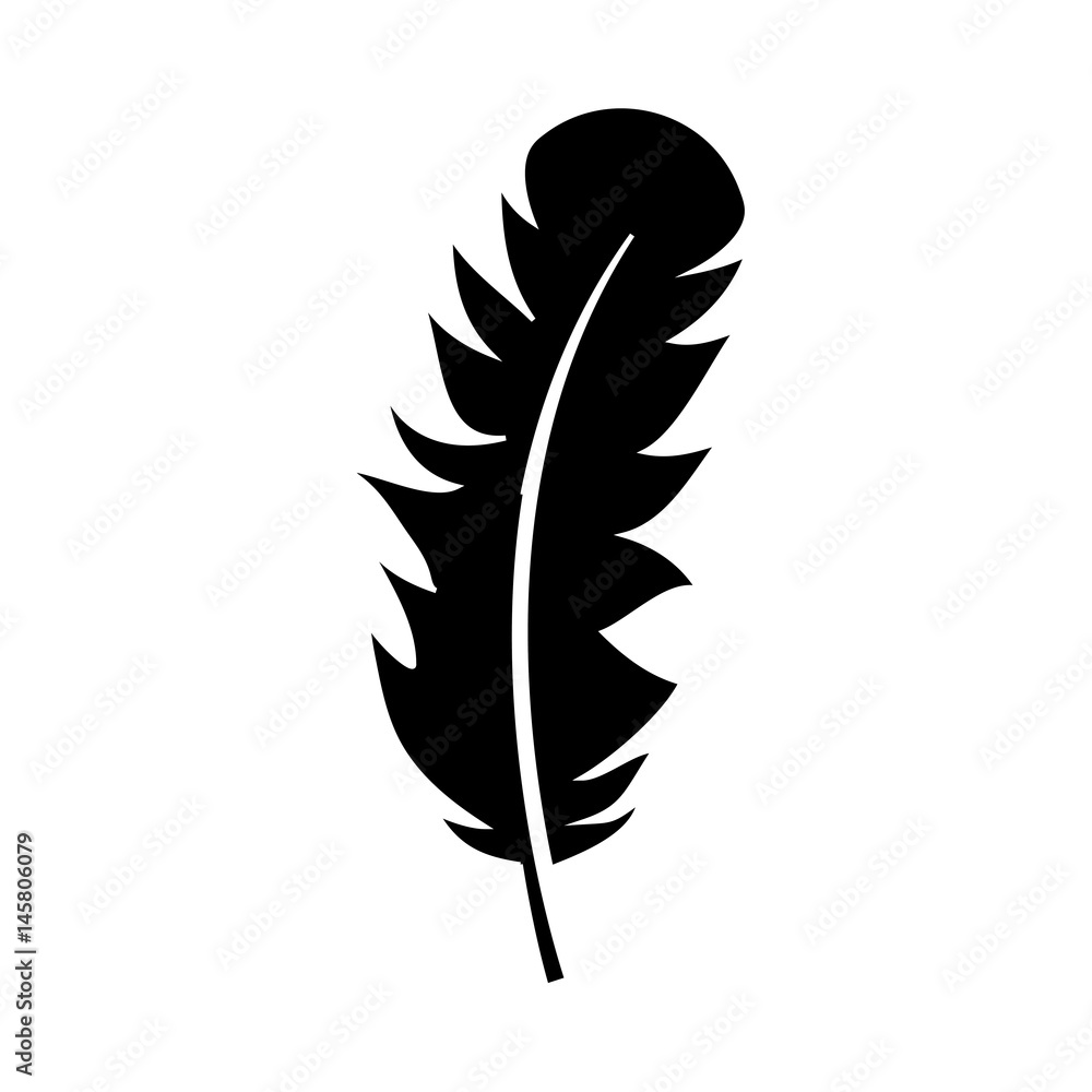 feather icon over white background. vector illustration