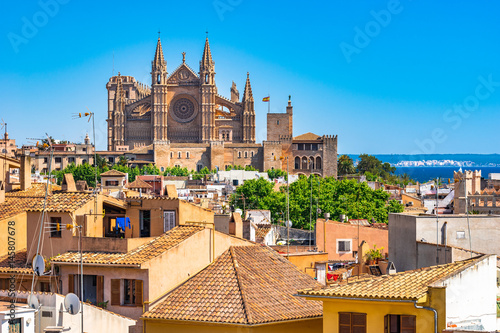Fotografija Spain Palma de Majorca townscape with view of the Cathedral La Seu