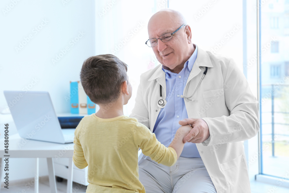 Little boy at orthopedist's office Little boy at orthopedist's office