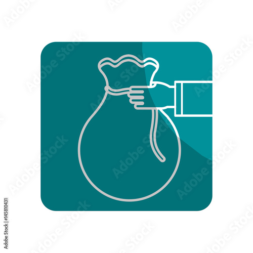 logotype bag money in the hand person