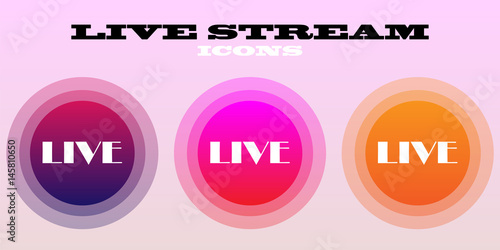 Live stream icon, logo on pink background