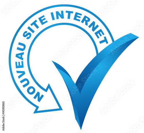 nouveau site internet sur symbole validé bleu