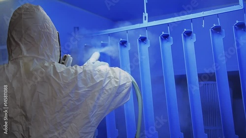 Powder coating at the factory