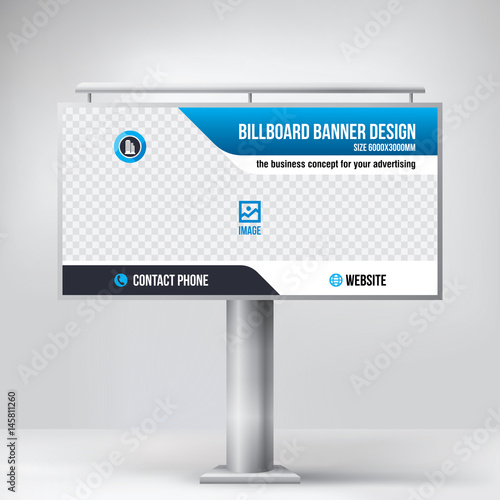 Billboard design, a universal template for placement advertising, ready layout for photos and text, vector background