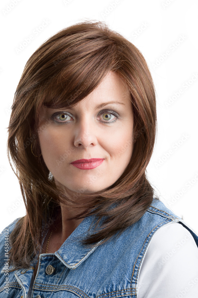 beautiful middle age woman cancer patient with wig beautiful middle age woman cancer patient with wig