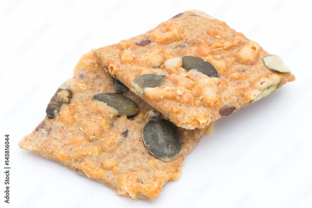 crispbread stack isolated on white background. crispbread stack isolated on white background.