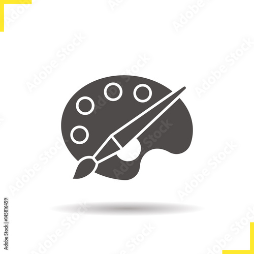 Palette with brush glyph icon