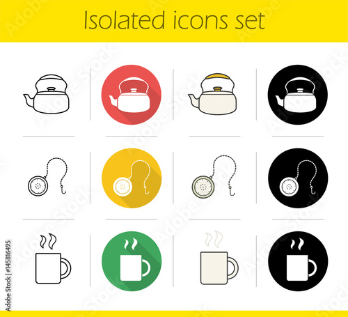 Tea icons set