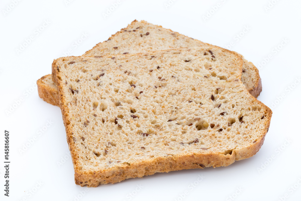 Slices of rye bread isolated on white background. Slices of rye bread isolated on white background.