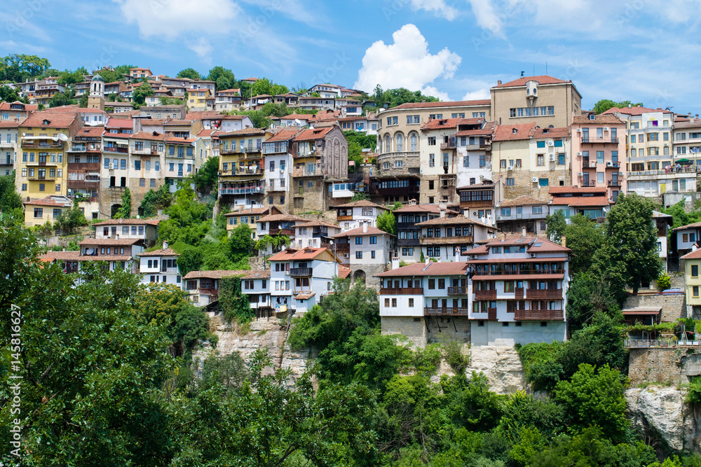 Houses on the hillside of Veliko Tarnovo, Bulgaria