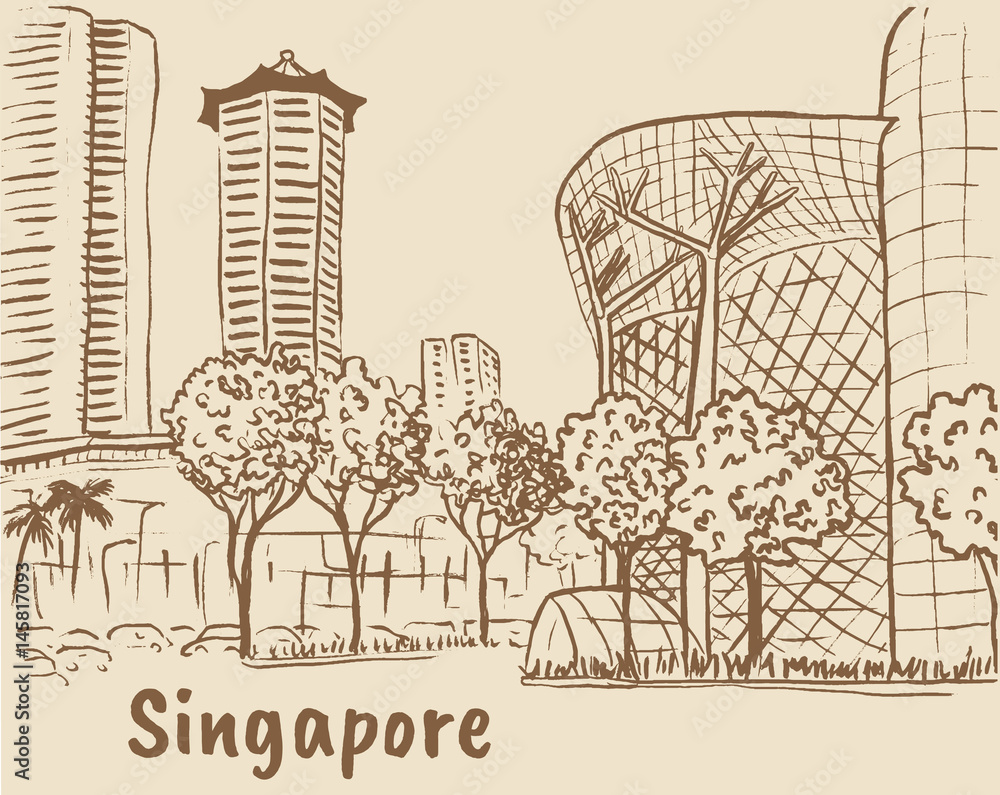 Naklejka premium Orchard Road in Singapore