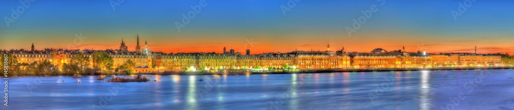 Panorama of Bordeaux and the Garonne river - France