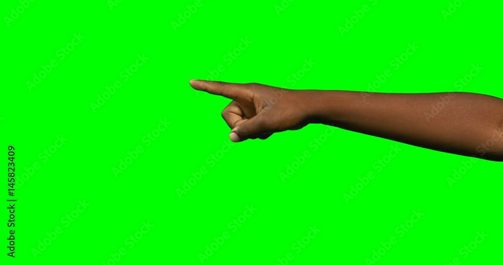 Person making hand gesture against green screen background Person making hand gesture against green screen background