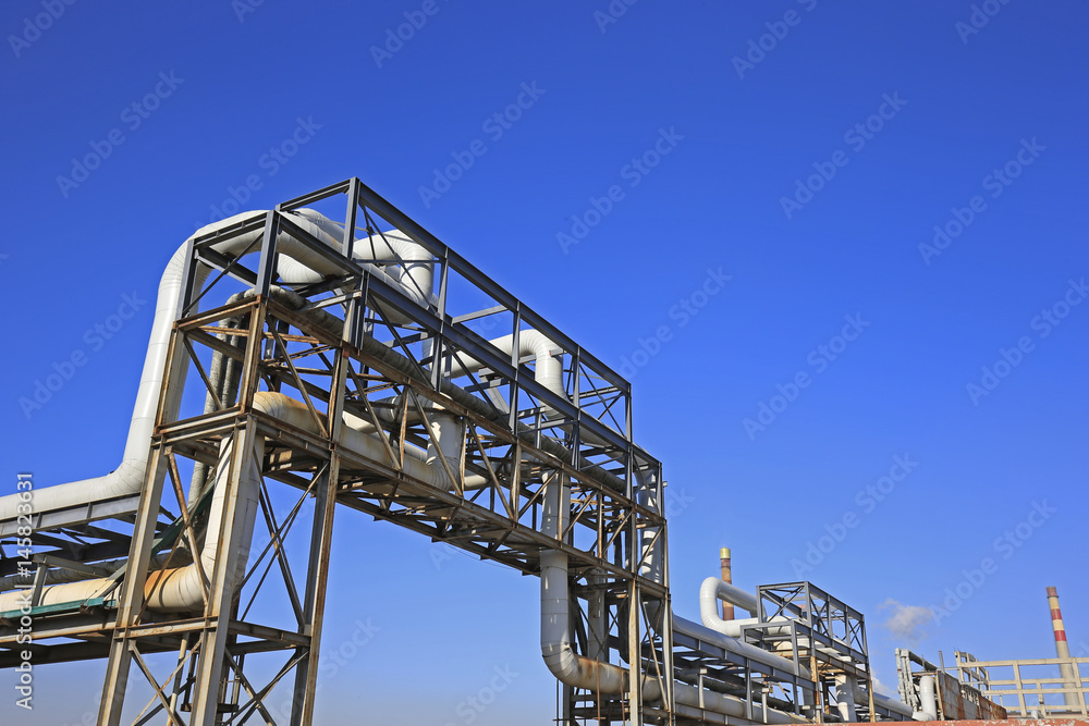The pipeline on the industrial equipment The pipeline on the industrial equipment