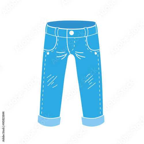 Blue jeans icon isolated.