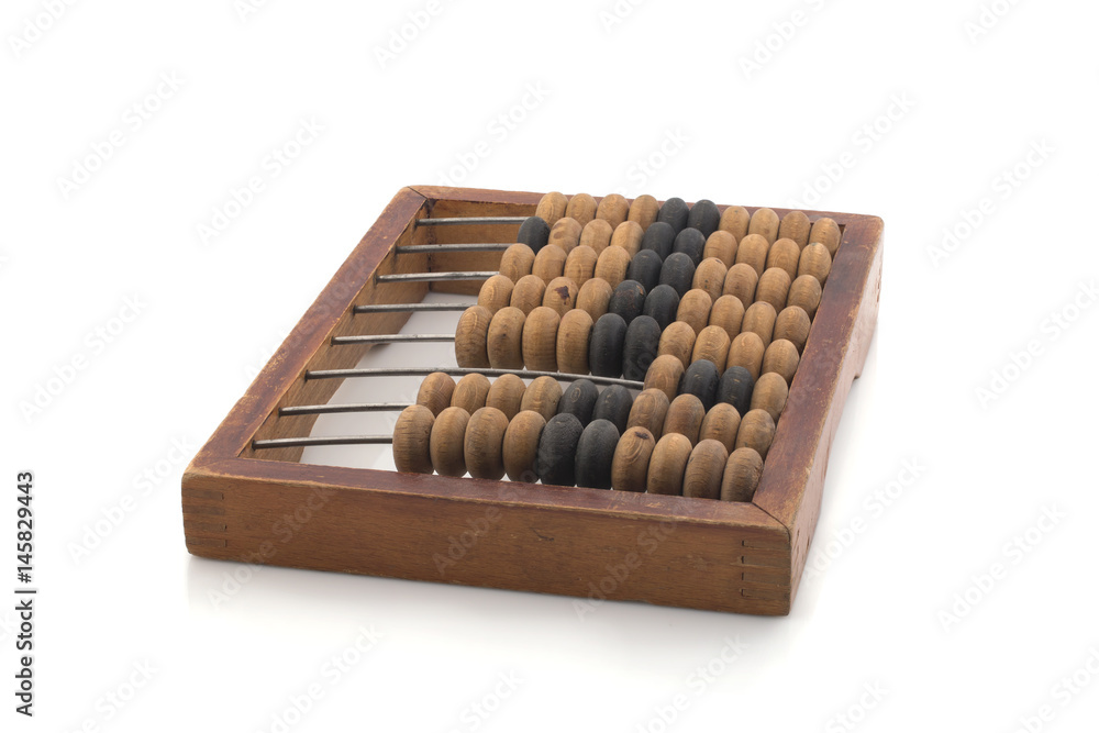 Abacus wooden old on a white background. Isolated Abacus wooden old on a white background. Isolated