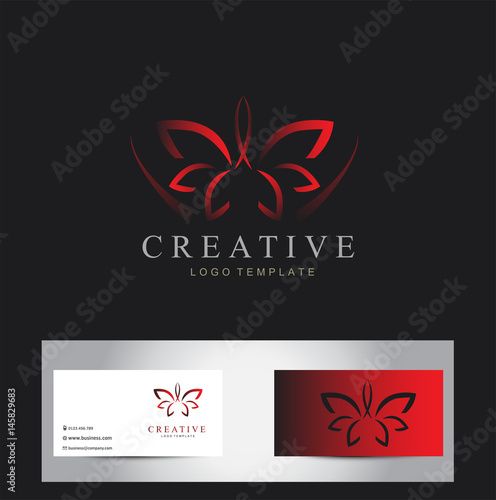Abstract beauty lotus flower logo design