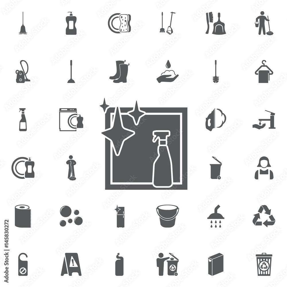 spray bottle and window isolated vector icon spray bottle and window isolated vector icon