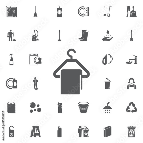 Towel and hanger icon.