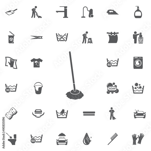 Mop icon. Floor cleaning object.