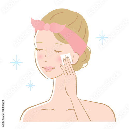 コットンを使う女性