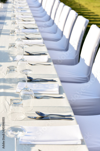Outdoor dinner table arrangement © Kitti bowornphatnon