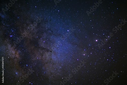 The center of the milky way galaxy,Long exposure photograph, with grain