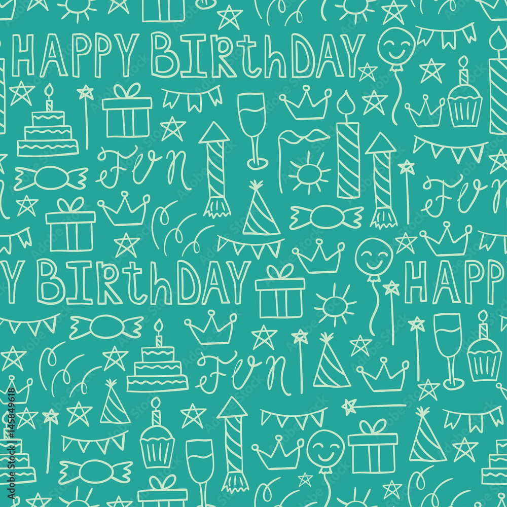 Cartoon doodles hand drawn style seamless pattern summer design wallpaper vector illustration. Cartoon doodles hand drawn style seamless pattern summer design wallpaper vector illustration.