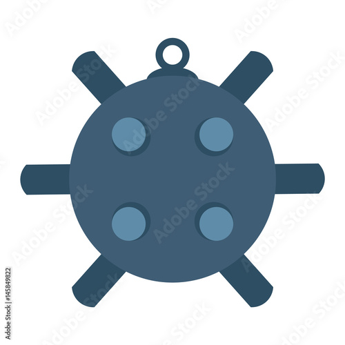 Naval mine vector illustration isolated icon sea bomb