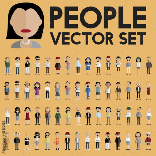 Diversity Community People Flat Design Icons Concept